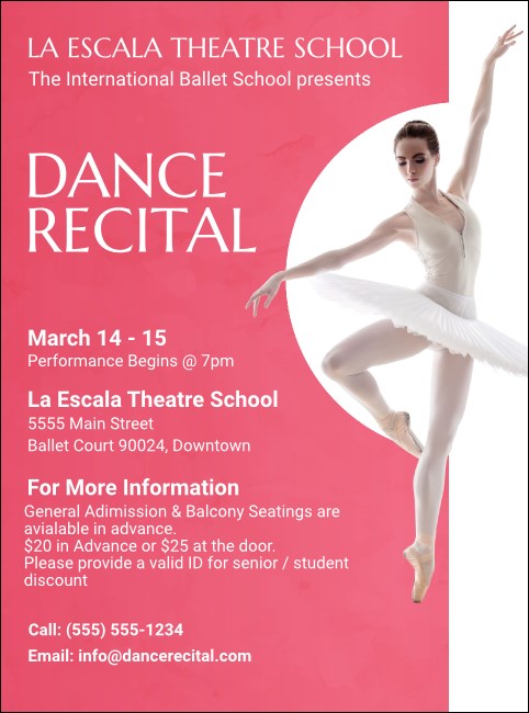 Ballet Dance Recital Flyer Product Front