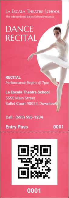 Ballet Dance Recital Event Ticket Product Front