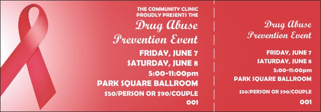 Red Ribbon General Admission Ticket Product Front