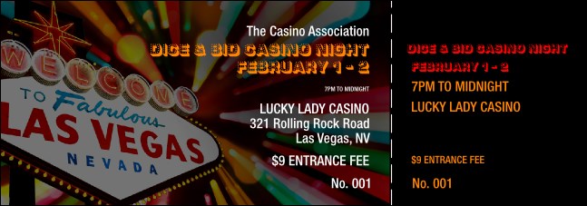 Las Vegas Casino Event Ticket Product Front