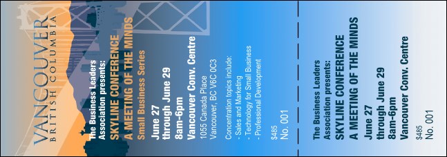 Vancouver BC Event Ticket Product Front