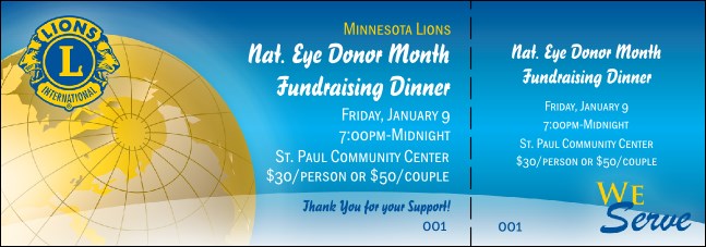 Lions Club International General Admission Ticket 001 Product Front