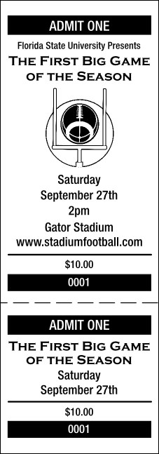 Football General Admission Ticket 001 Product Front