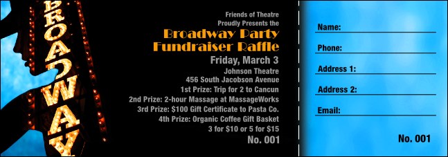Broadway Raffle Ticket Product Front