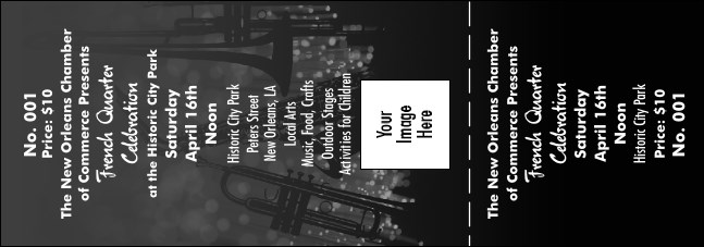 Jazz Concert Event Ticket (Black and White) Product Front