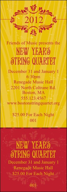 2012 Gold Semi-Formal Event Ticket Product Front