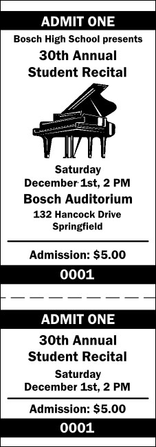 Piano General Admission Ticket 001 Product Front