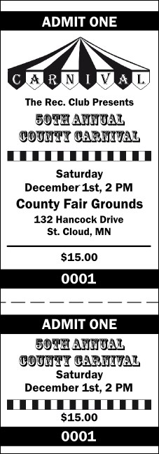 Carnival General Admission Ticket 001 Product Front