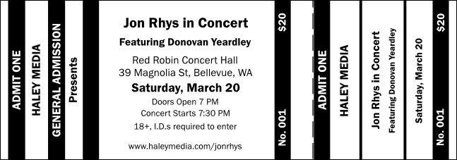 All Purpose General Admission Ticket 003 Product Front