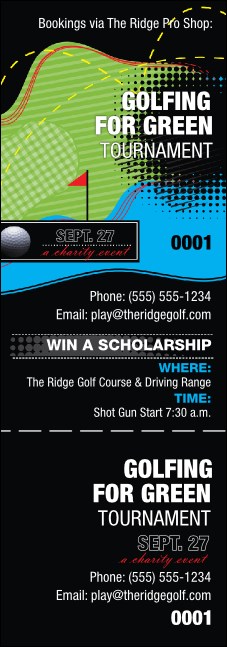 Golf Water Hazard Event Ticket Product Front