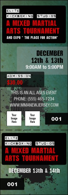Contemporary Mixed Martial Arts Event Ticket Product Front