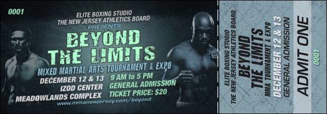 MMA Main Event Ticket (Blue) Product Front