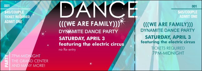 Dance Studio Event Ticket Product Front