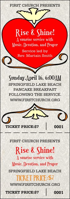 Big Heart Event Ticket Product Front