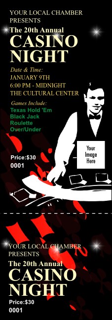 Casino Dealer Event Ticket Product Front