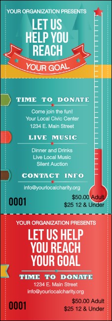 Fundraising Thermometer Event Ticket Product Front
