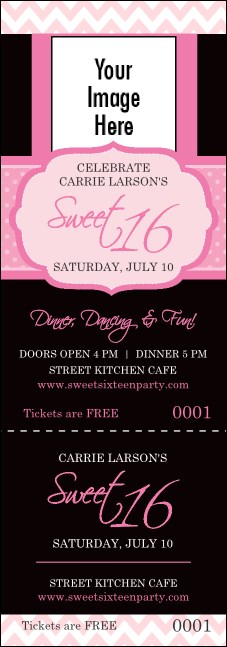 Sweet 16 Event Ticket Product Front