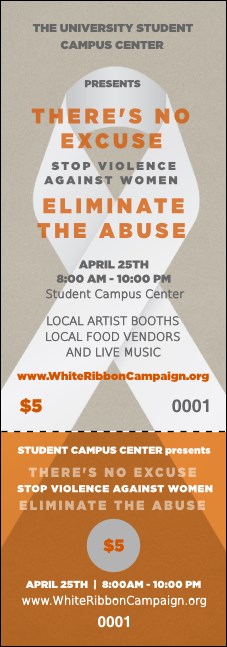 White Ribbon Event Ticket Product Front