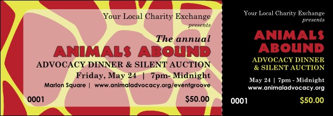 Animal Print Giraffe Event Ticket Product Front