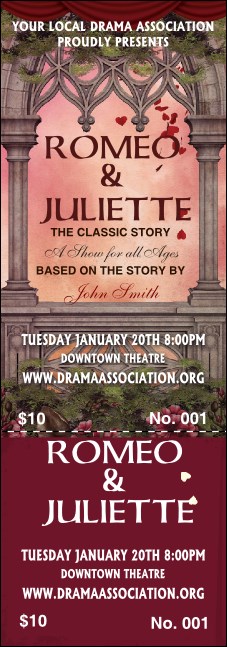 Romeo and Juliet Event Ticket Product Front