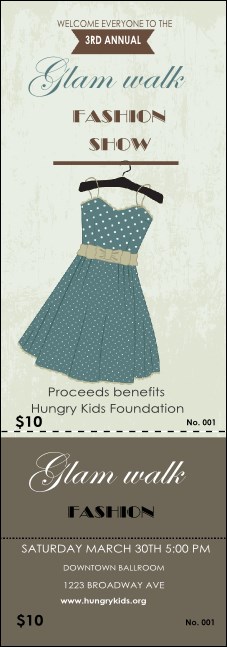 Fashion Show Event Ticket Product Front
