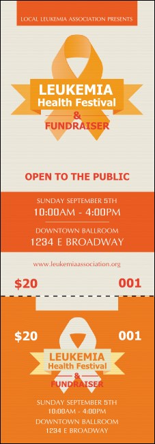 Leukemia Event Ticket Product Front