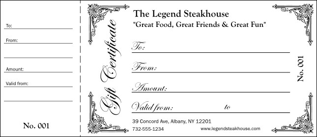 Black and White Gift Certificate 002