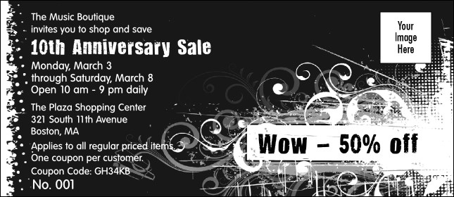 Elegant Explosion BW Coupon Product Front