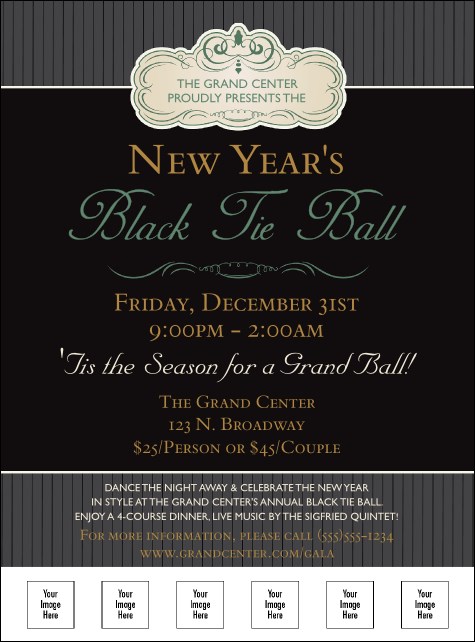 Classic Black Pinstripe Logo Flyer Product Front