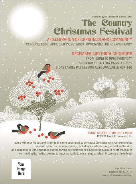 Winter Bird Flyer Product Front