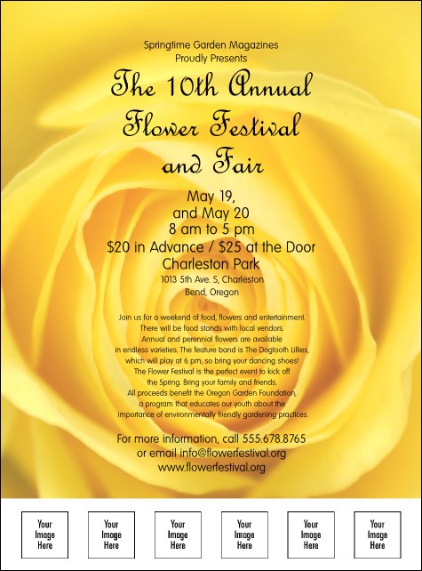 Yellow Rose Flyer with Image Upload Product Front