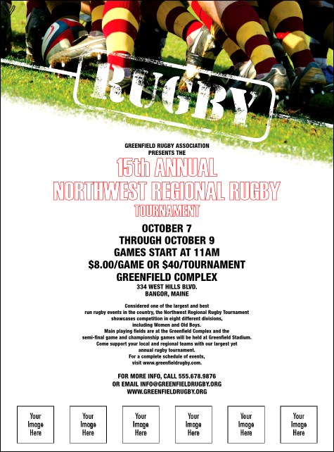Rugby Flyer with Image Upload Product Front
