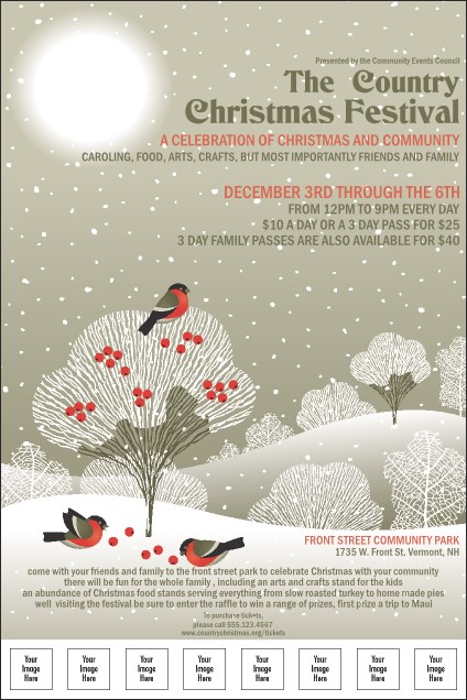 Winter Bird Image Poster Product Front