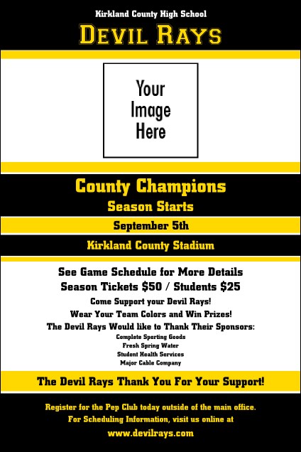 Sports Poster 001 in Black and Yellow Product Front