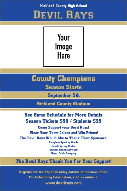 Sports Poster 001 in Blue and Gold Product Front