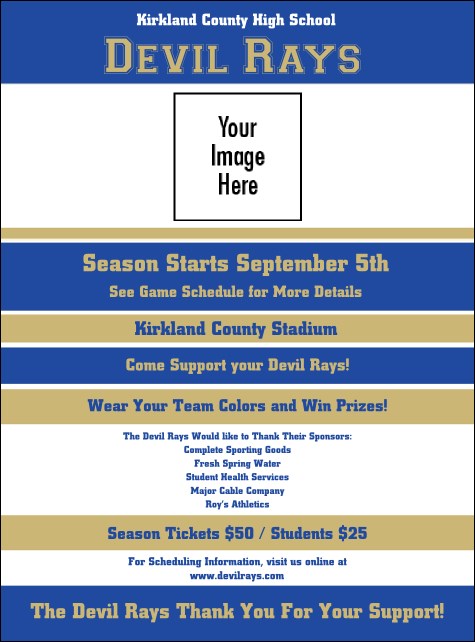 Sports Flyer 001 in Blue and Gold Product Front
