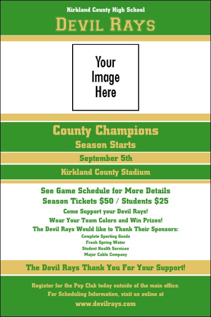 Sports Poster 001 in Green and Gold Product Front