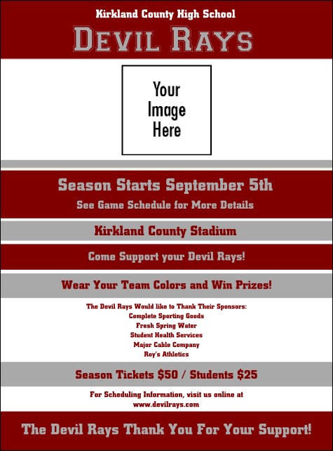 Sports Flyer 001 in Maroon and Silver Product Front