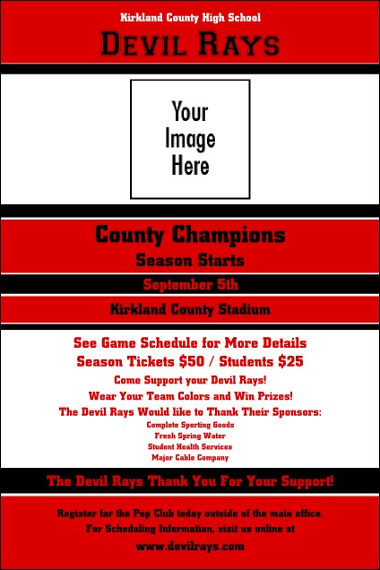 Sports Poster 001 in Red and Black Product Front
