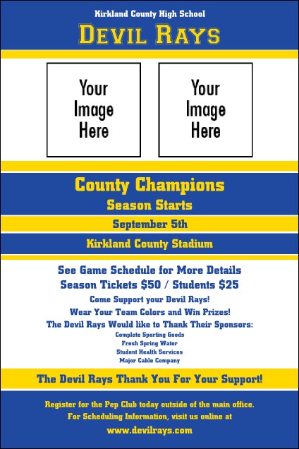 Sports Poster 002 in Blue and Yellow Product Front