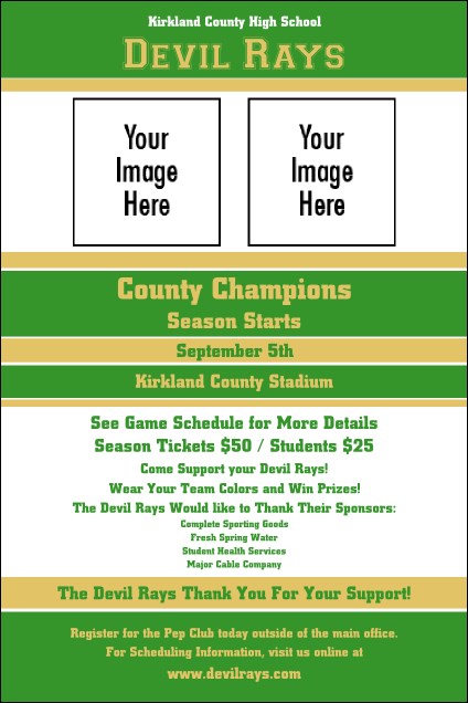 Sports Poster 002 in Green and Gold Product Front