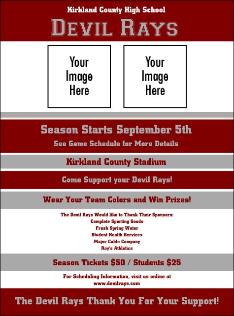 Sports Flyer 002 in Maroon and Silver Product Front