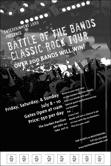 Rock Concert BW Poster Product Front