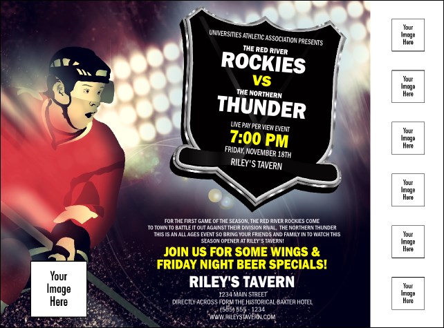 Hockey Badge Red Logo Flyer Product Front