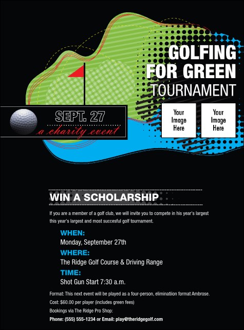 Golf Water Hazard Logo Flyer Product Front