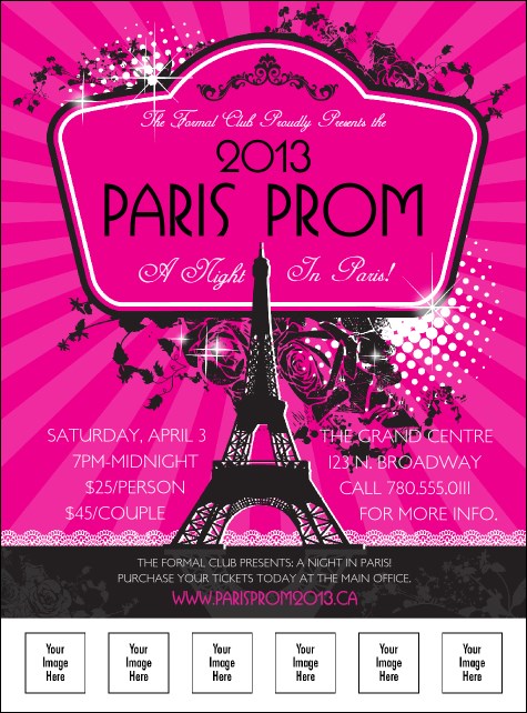 Paris Pink and Black Logo Flyer Product Front