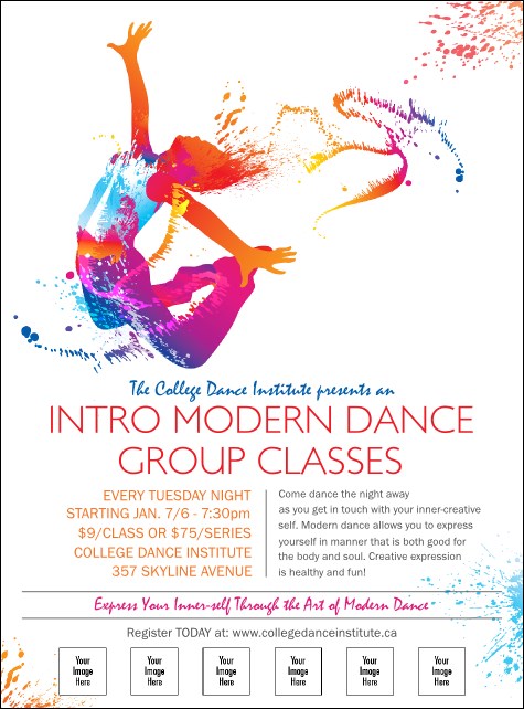Modern Dance White Logo Flyer Product Front