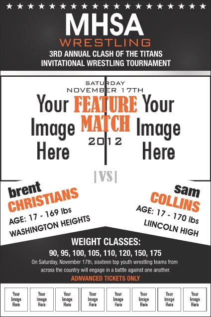 Wrestling Logo Poster (Black) Product Front