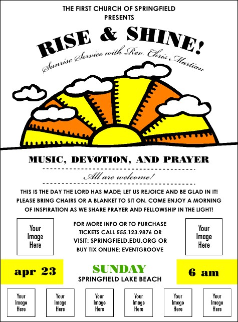 Sunrise Retro Logo Flyer Product Front