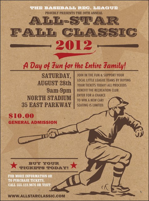 All Star Retro Baseball Flyer Product Front